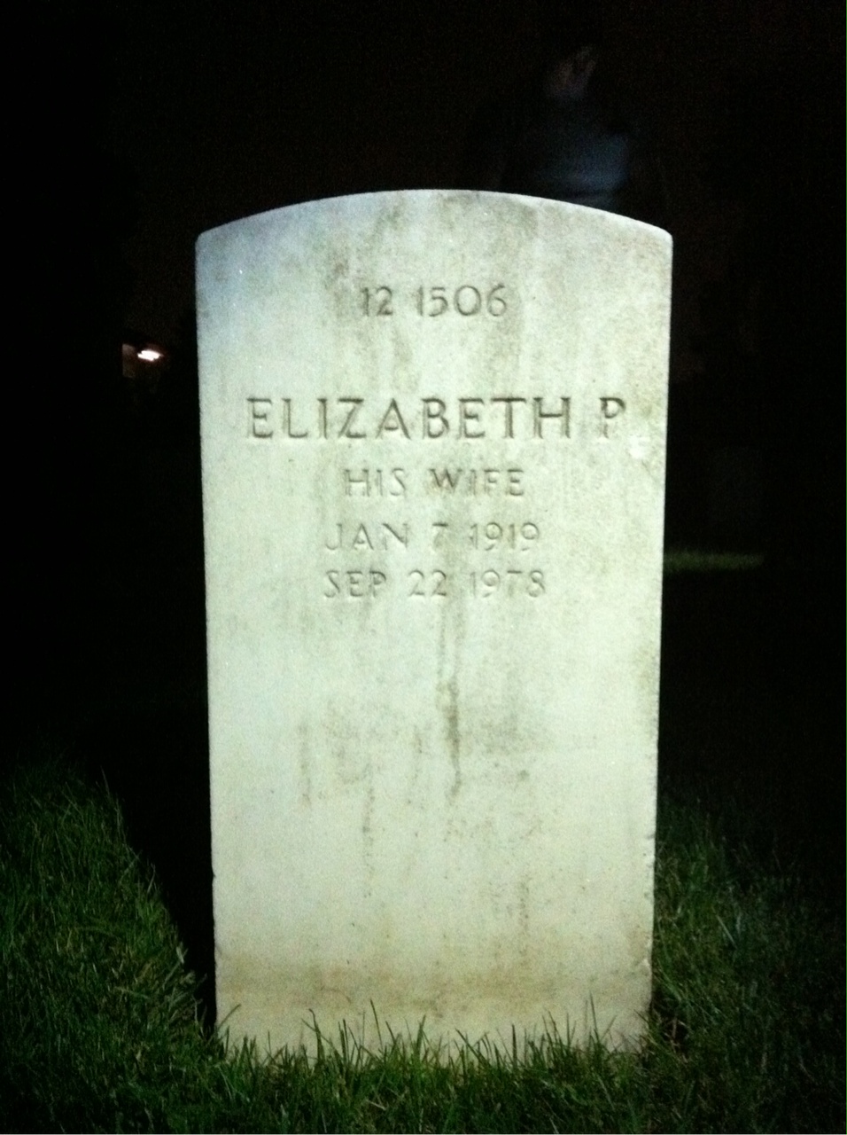 Back of headstone — William Rogers