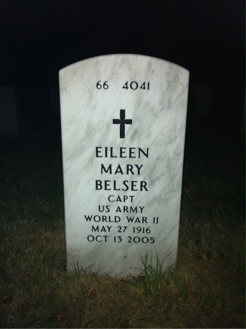 Back of headstone — Eileen Belser