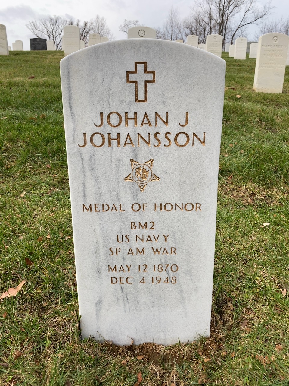 Headstone of Johan J. Johansson