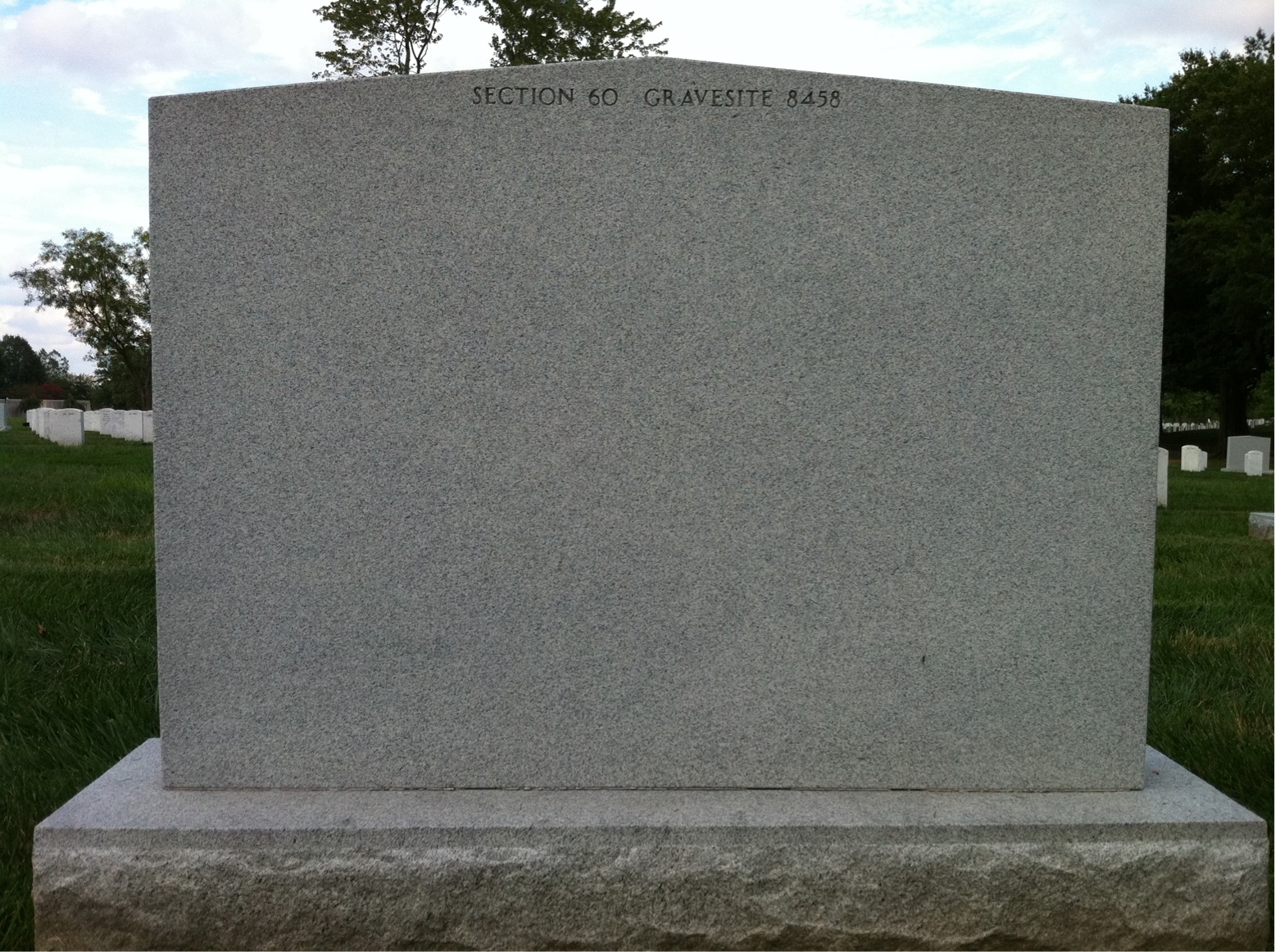Back of headstone — David Nelson