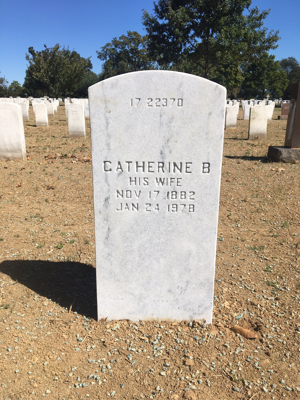 Back of headstone — Frederick Austin