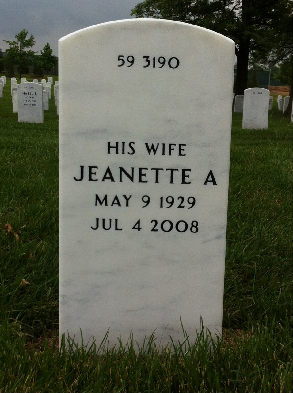 Back of headstone — John Warren
