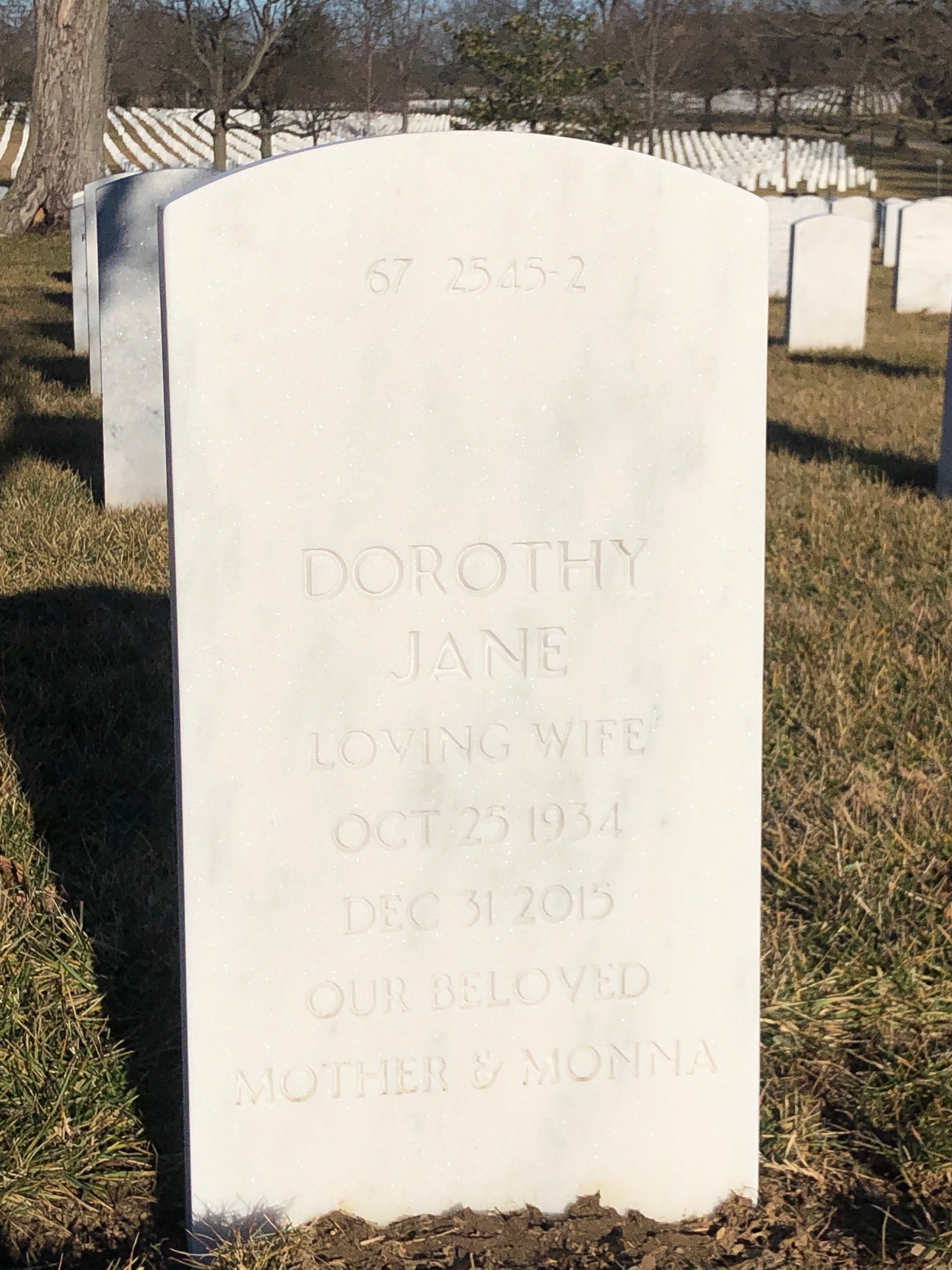 Back of headstone — Donald Mustard