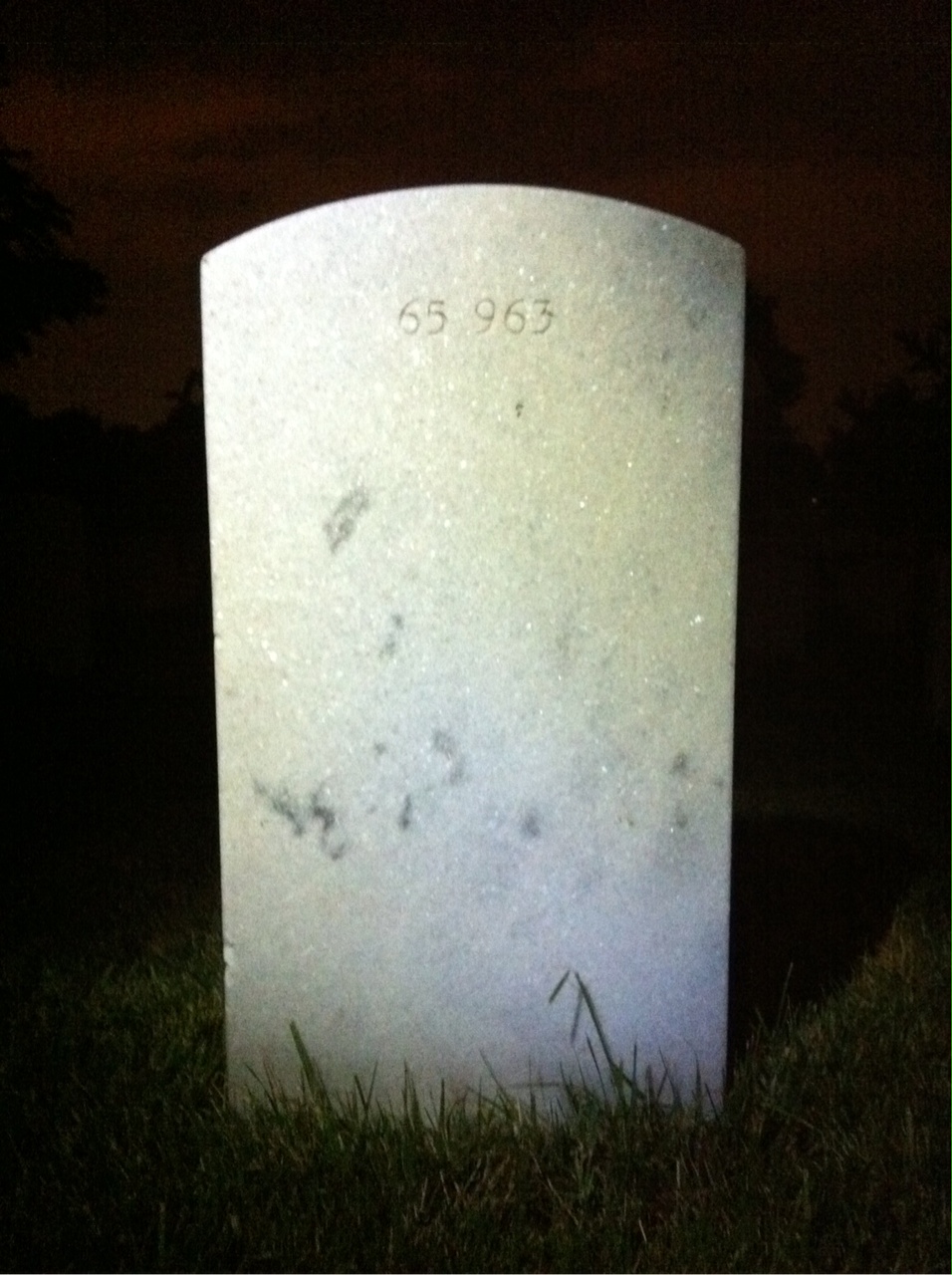 Back of headstone — Frederick Moore