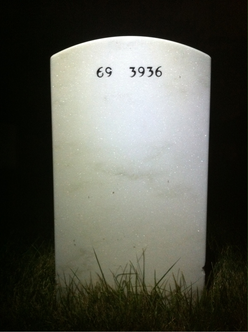 Back of headstone — George Benear