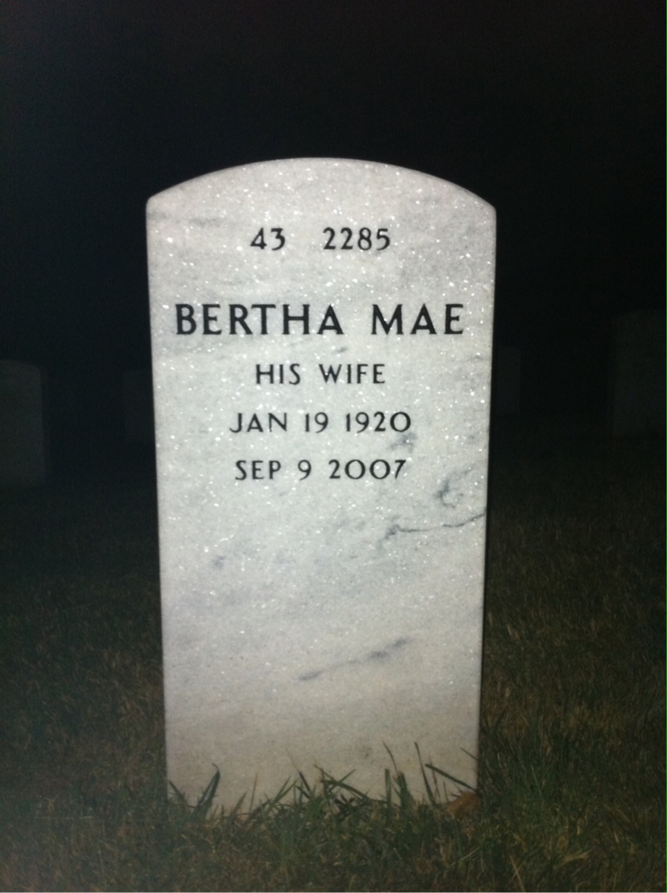 Back of headstone — Charles Brown