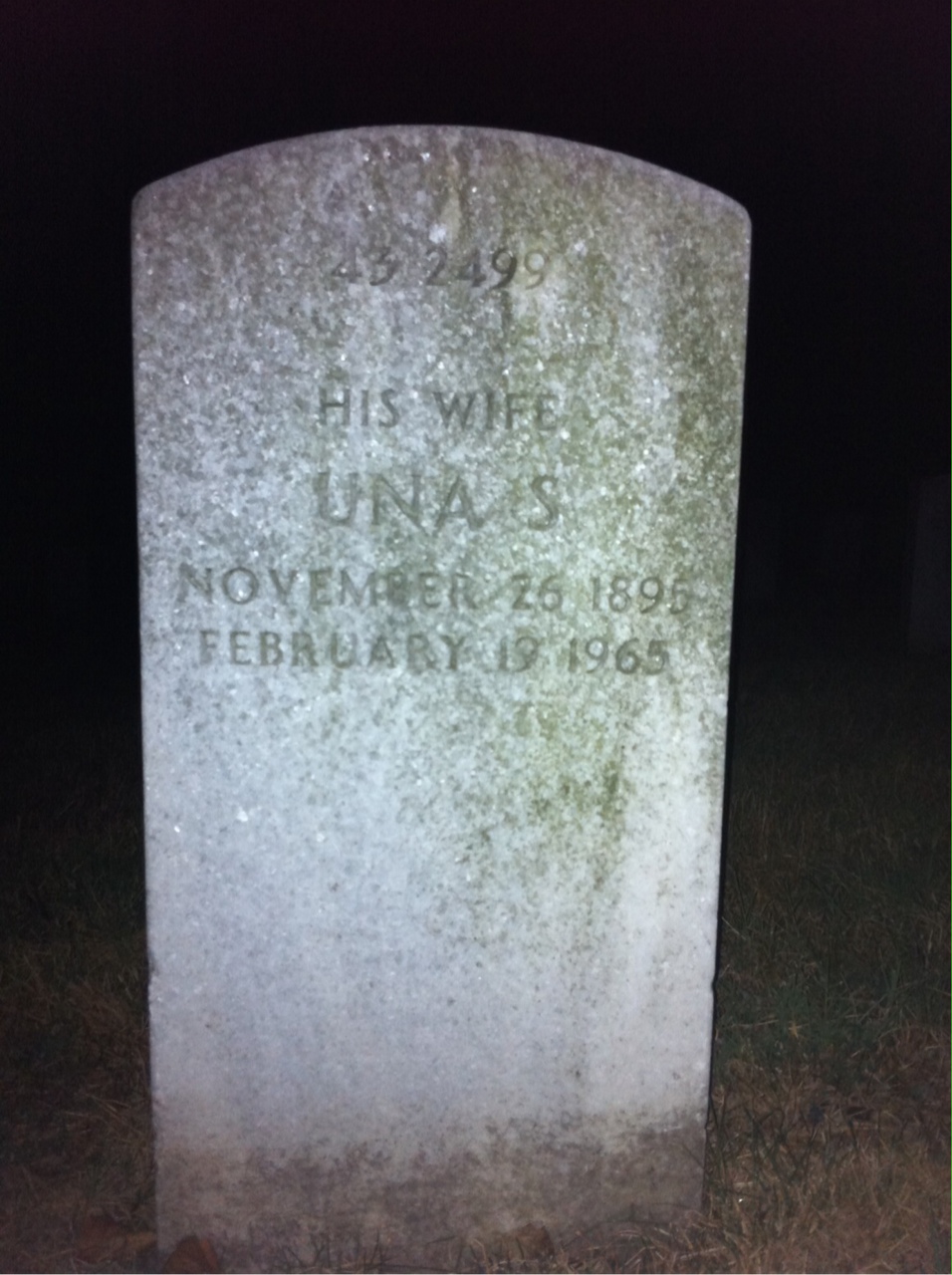 Back of headstone — Thornton R Powell