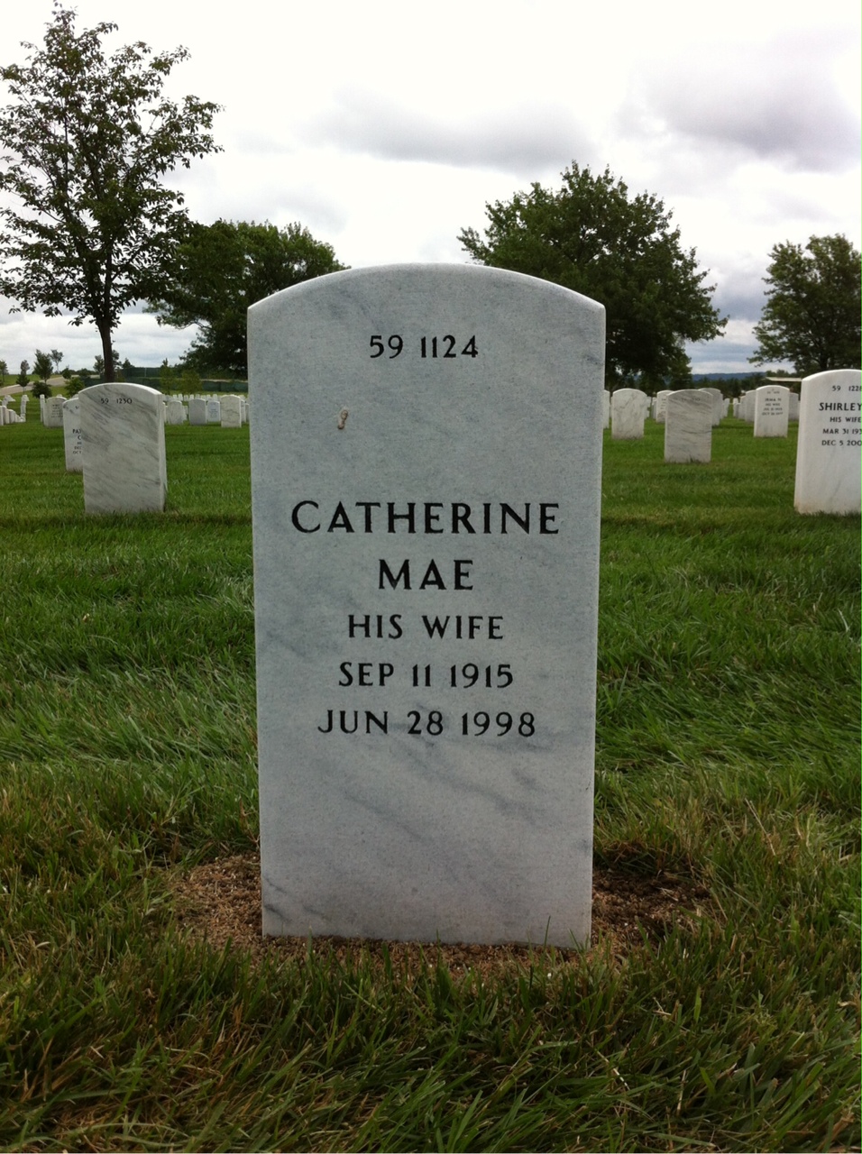 Back of headstone — Harold Mcdonald