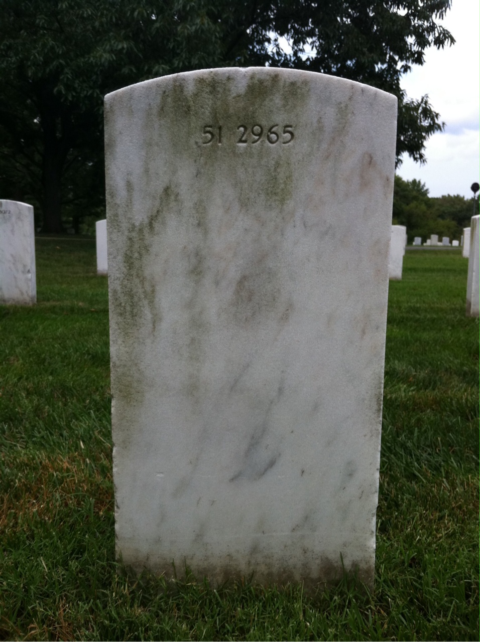 Back of headstone — Joe Mcnew