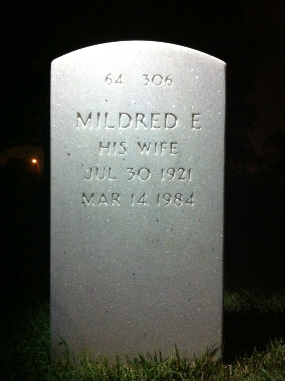 Back of headstone — George Cade