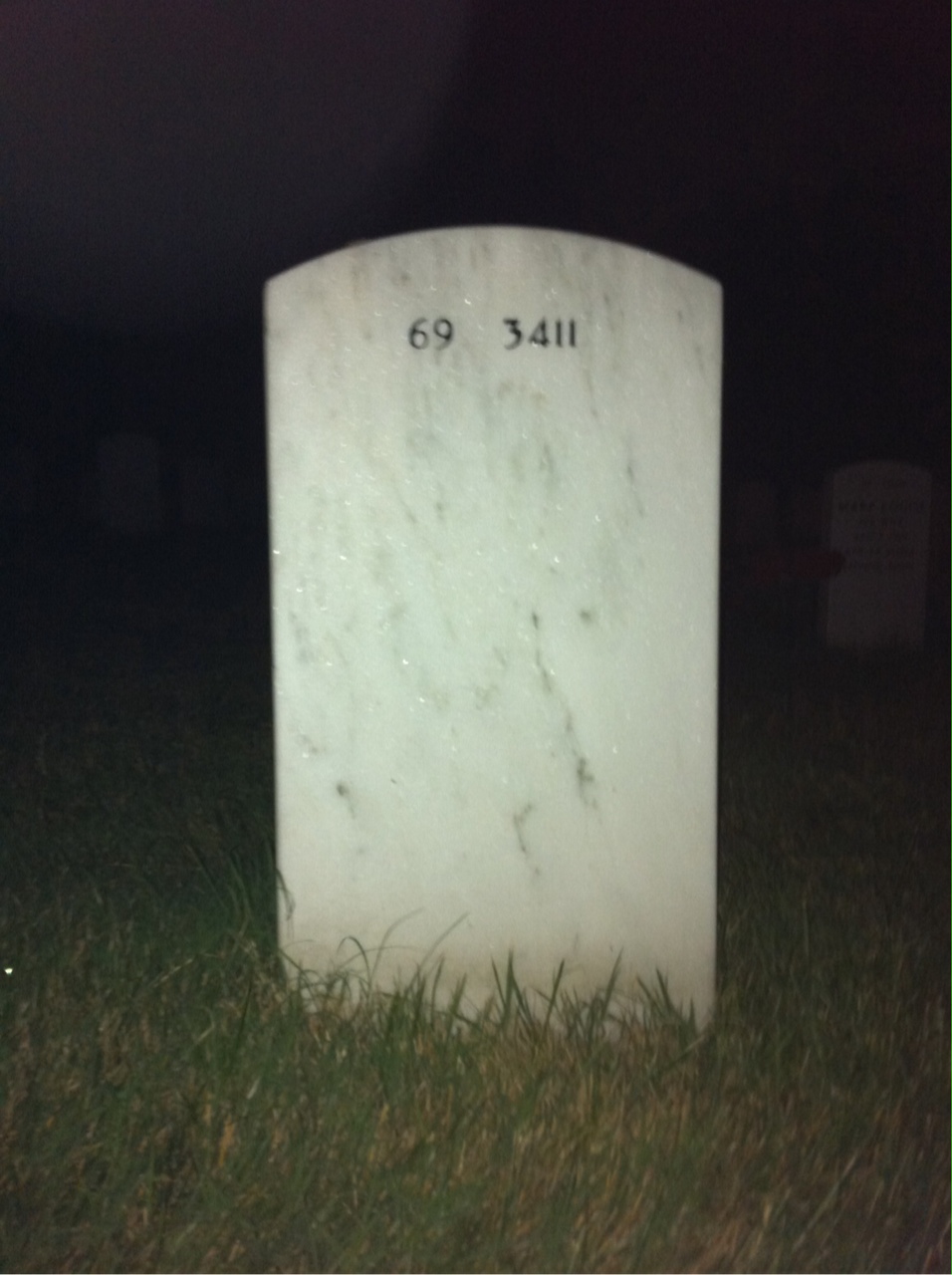 Back of headstone — John Odland