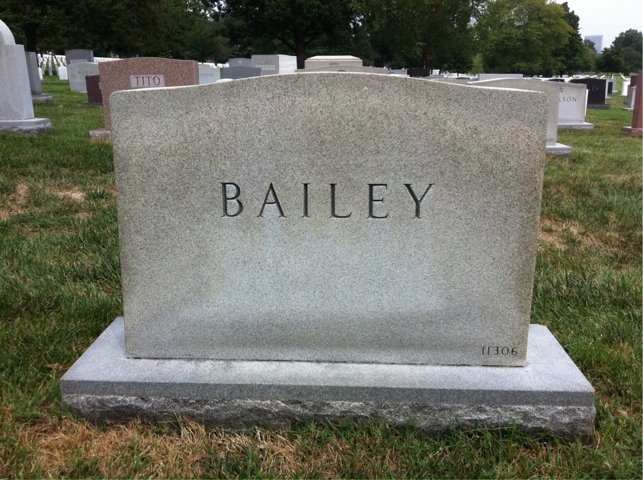 Back of headstone — Elizabeth Bailey