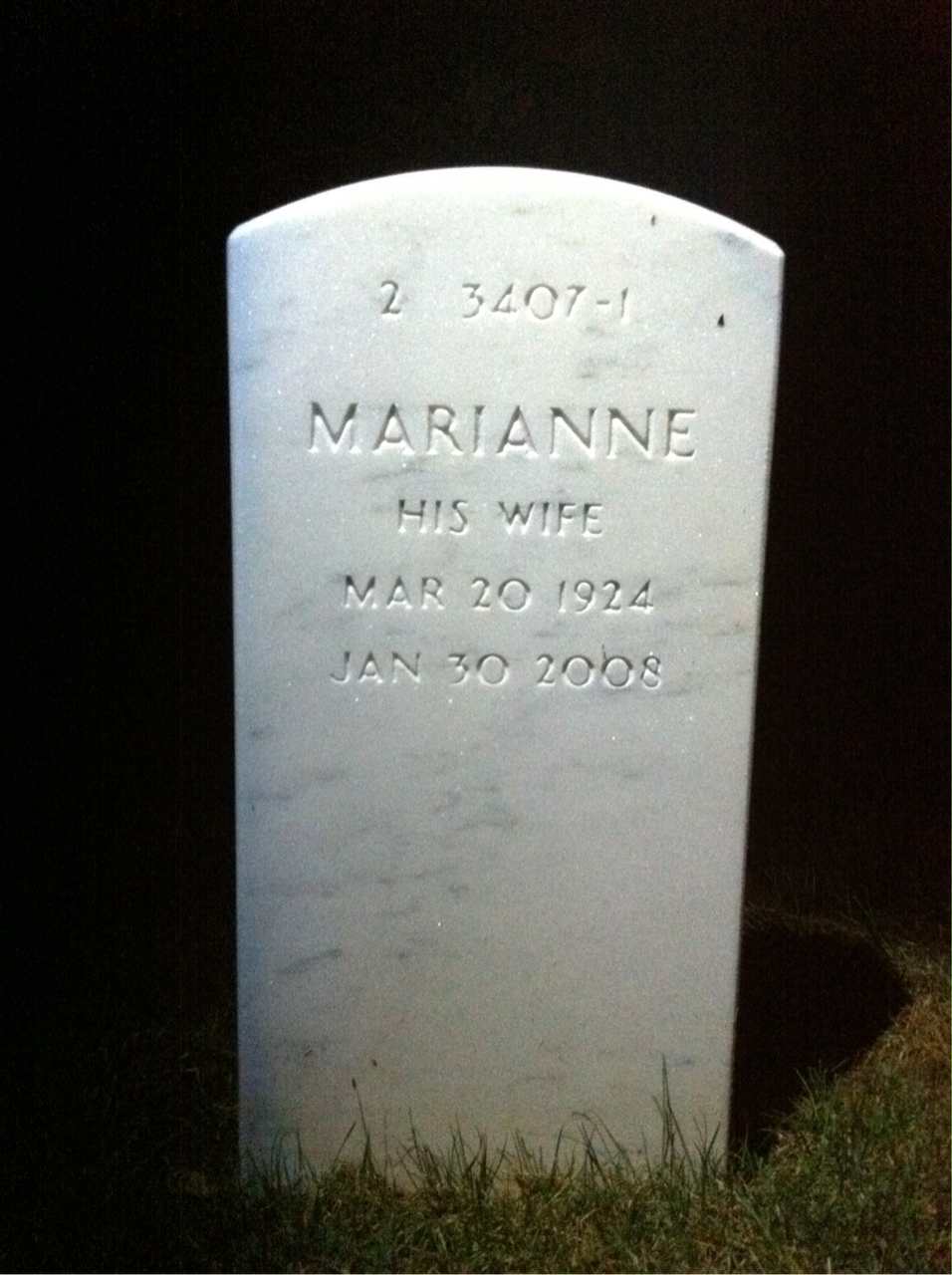 Back of headstone — Lewis Marks