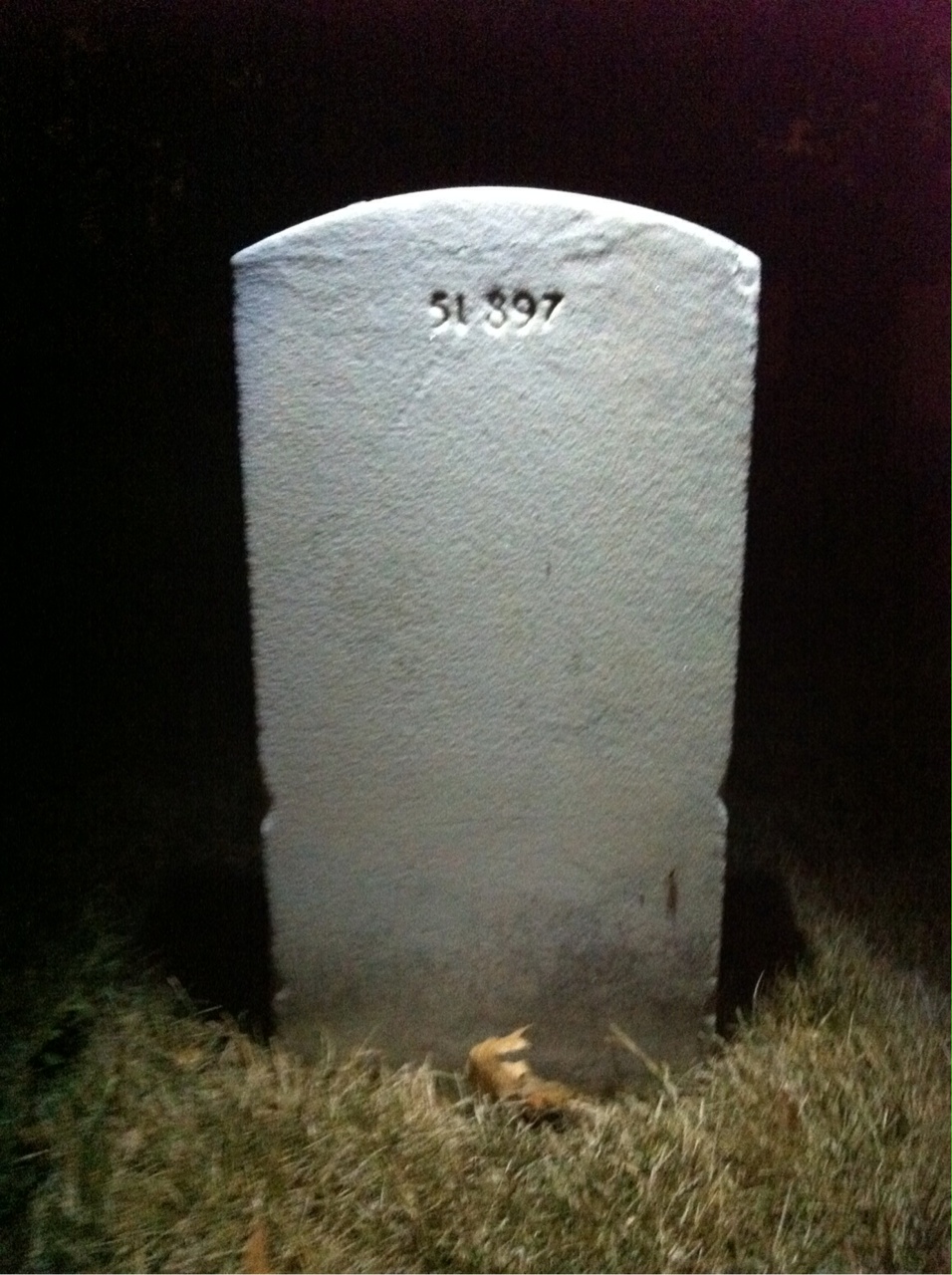 Back of headstone — Lester Collins