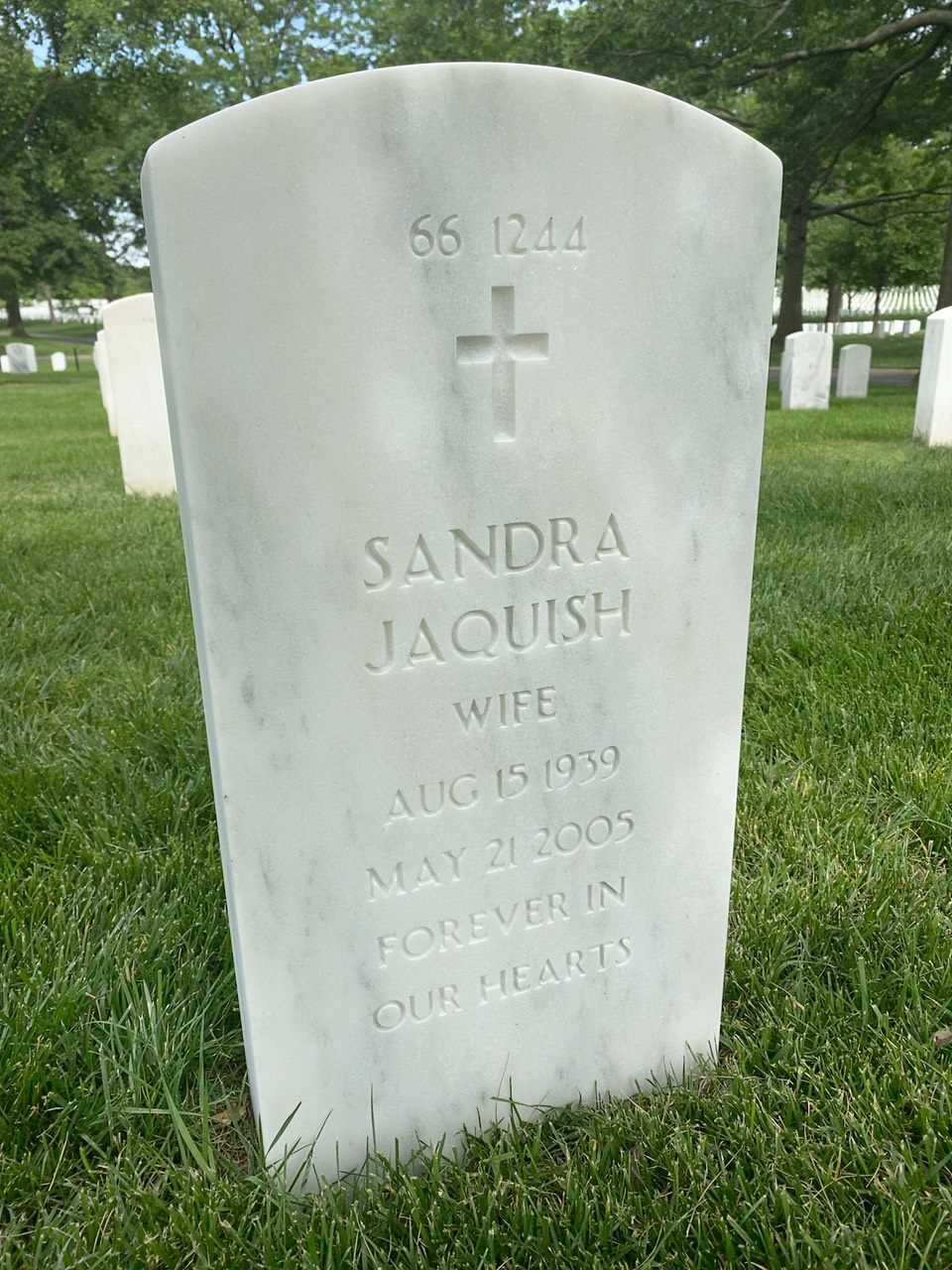 Back of headstone — John Jaquish