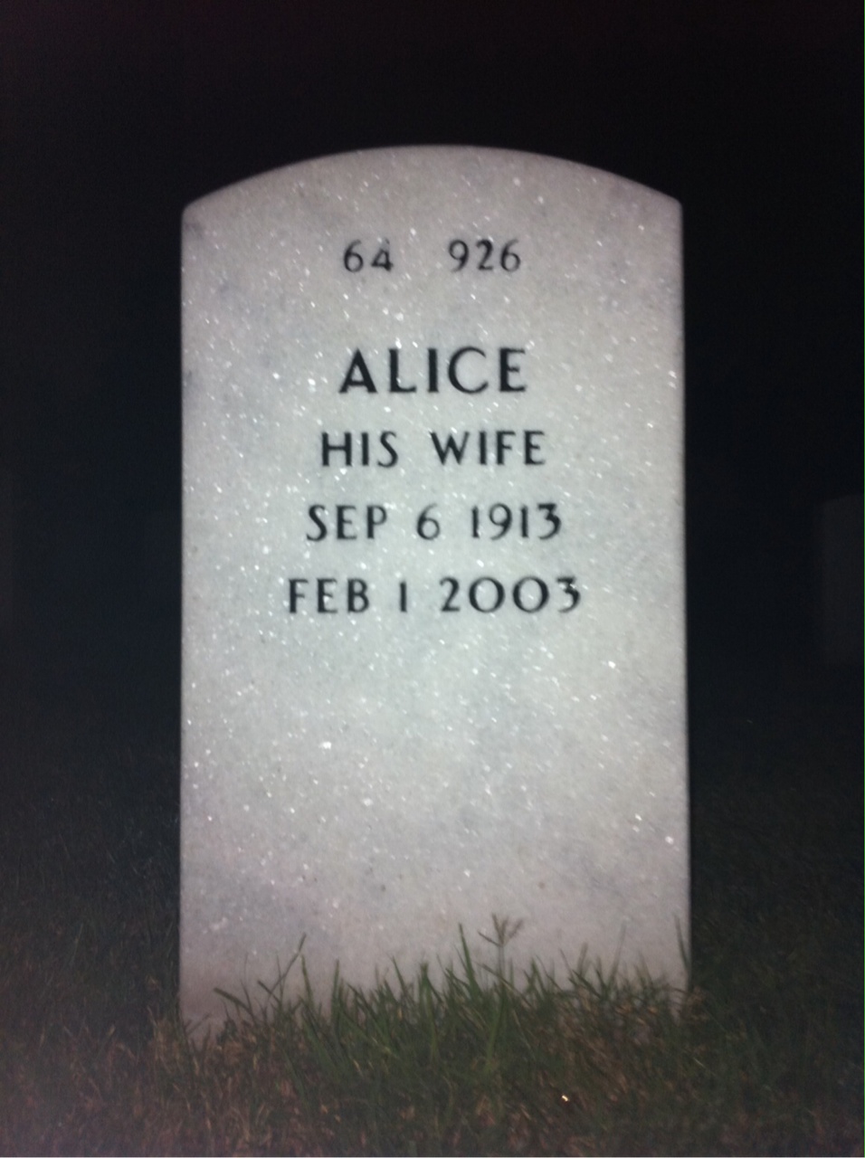 Back of headstone — Quentin Ault