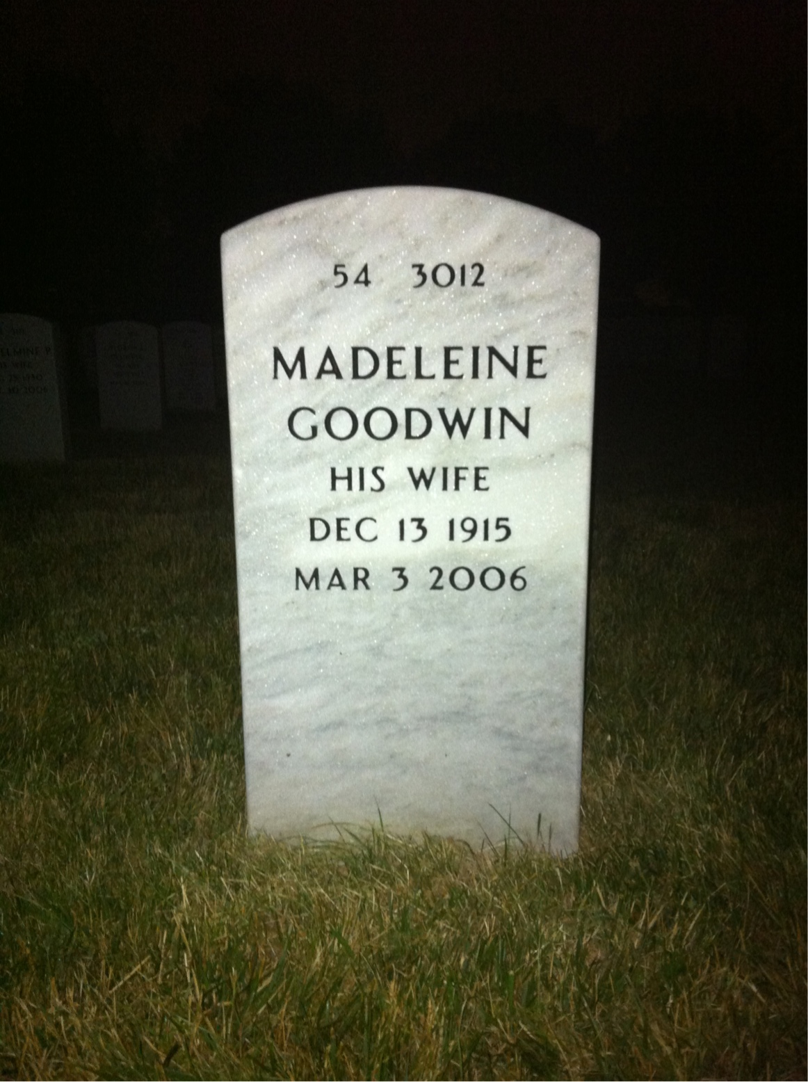 Back of headstone — Arthur Owen