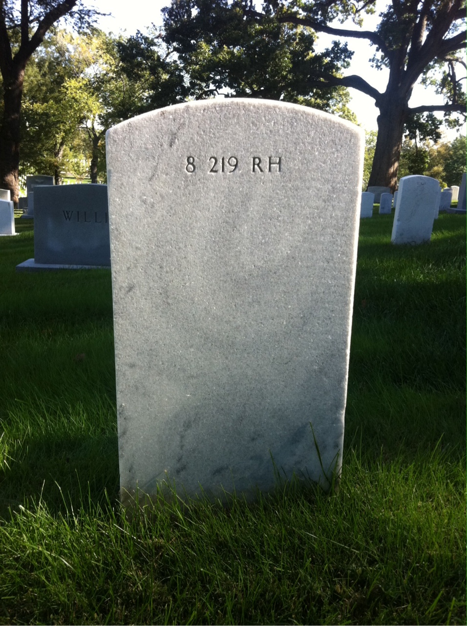 Back of headstone — William Armstrong