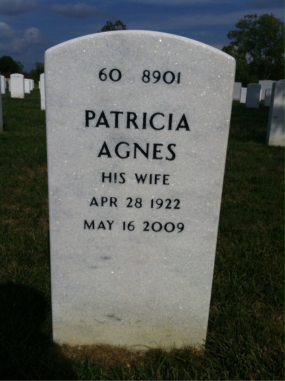 Back of headstone — Orville Counselman