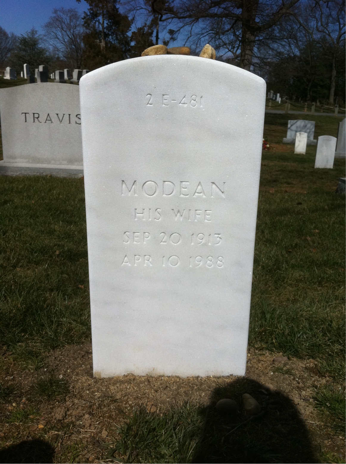 Back of headstone — William Murray