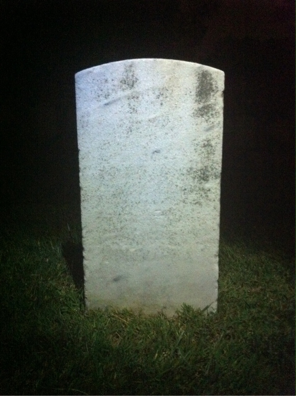 Back of headstone — George Mitchell