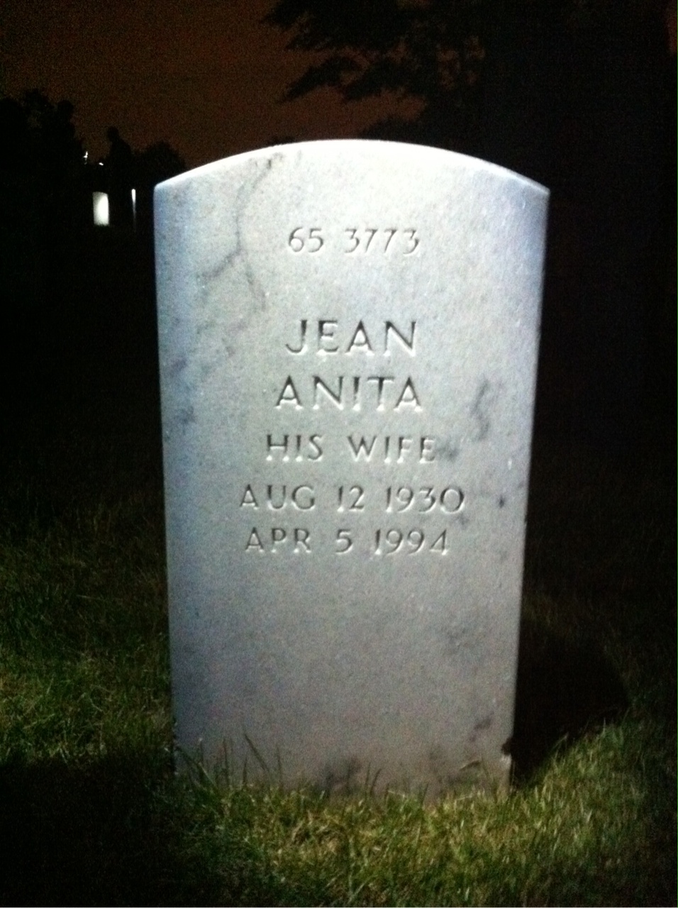 Back of headstone — William W Edwards