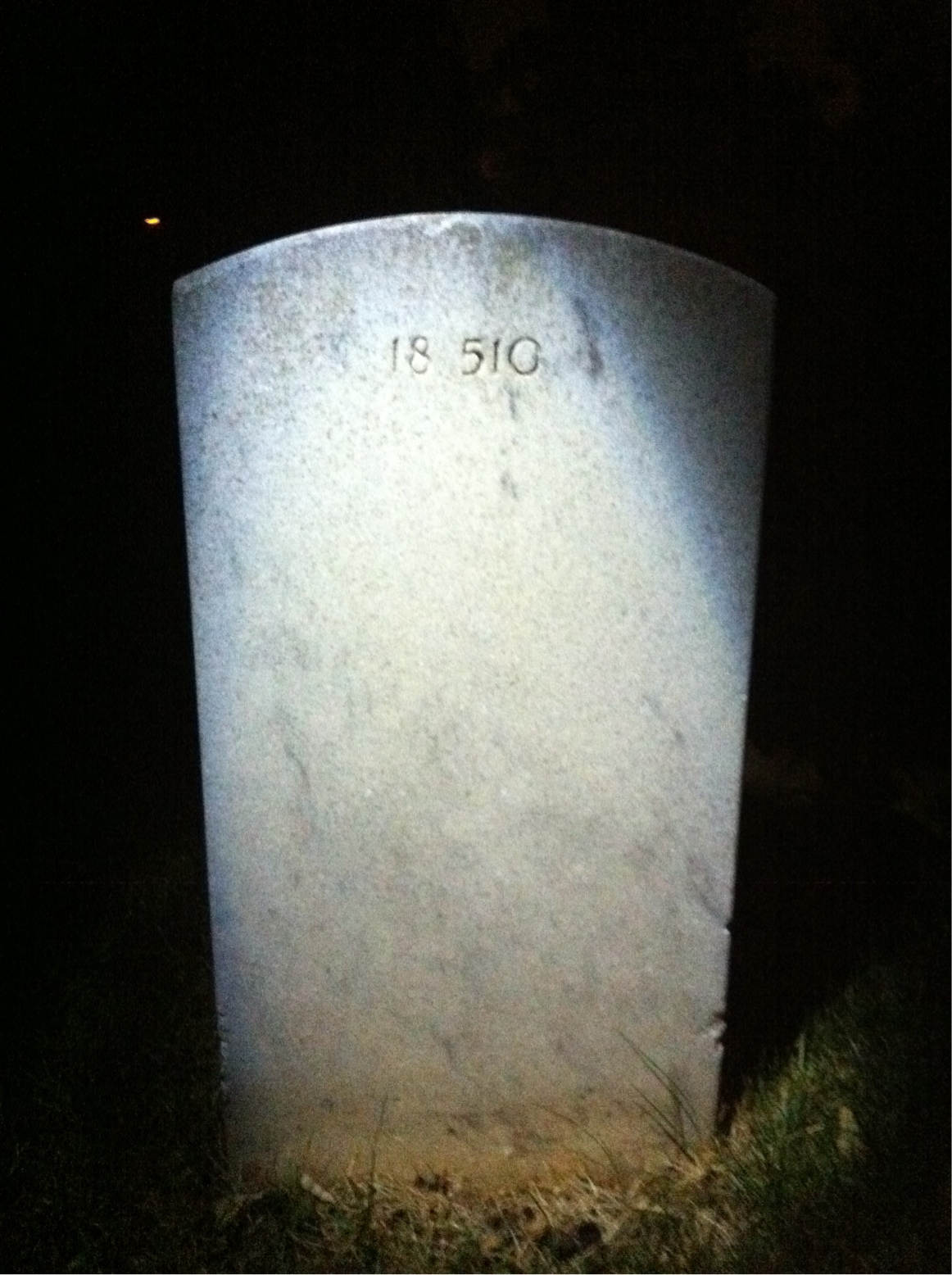 Back of headstone — William Adams