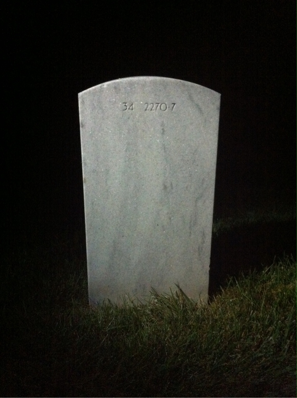 Back of headstone — Francis Atkinson