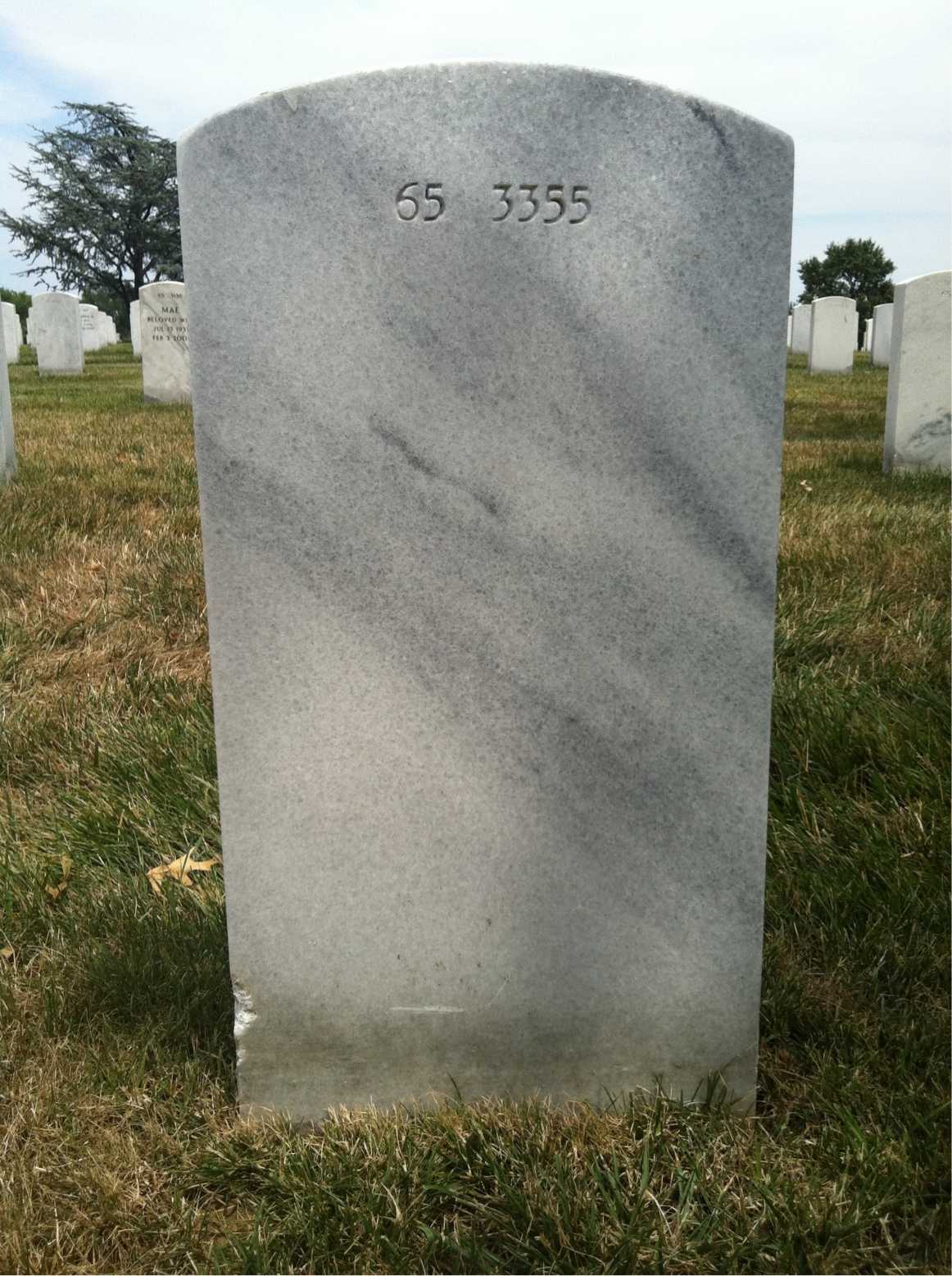 Back of headstone — Carlton Beeler