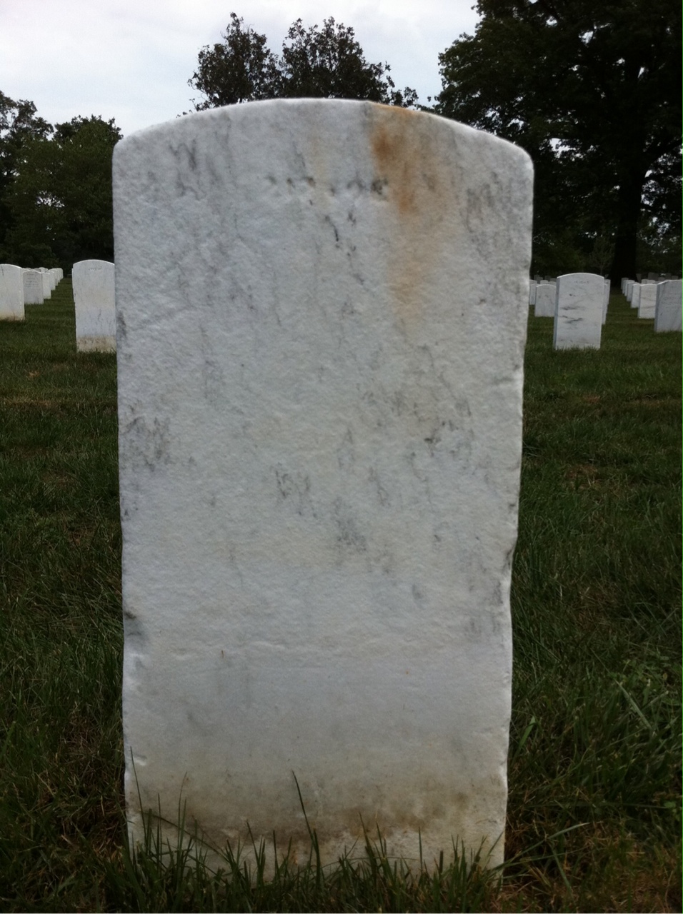 Back of headstone — Ralph Baker