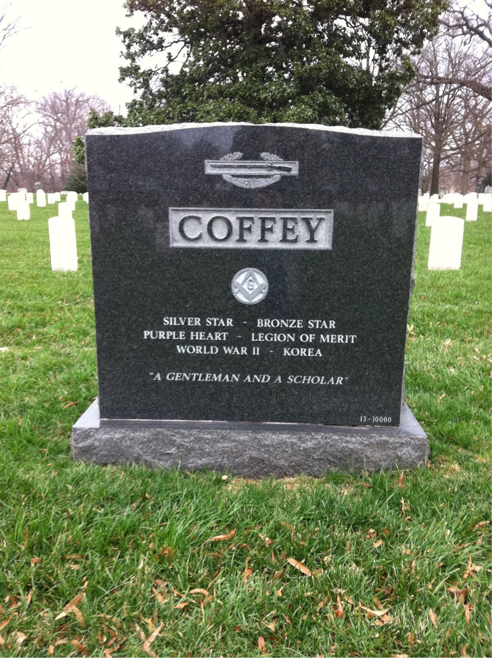 Back of headstone — Alfred Coffey