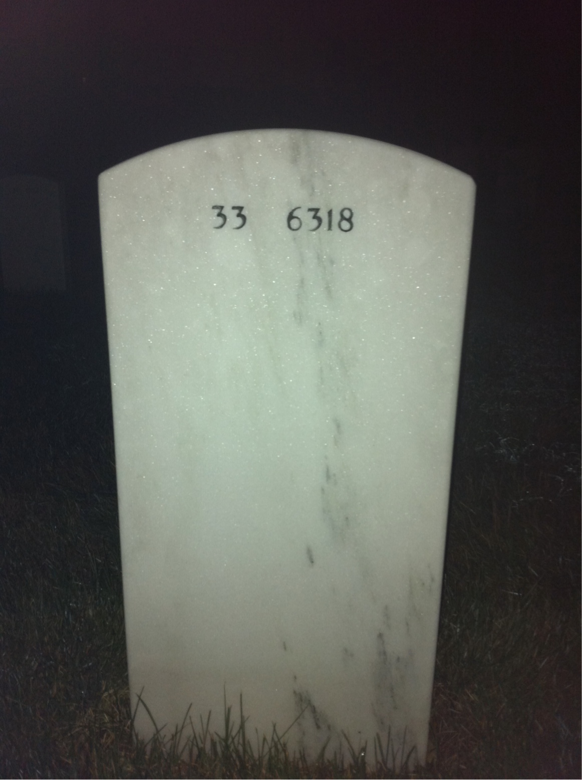 Back of headstone — Carl Mitchell