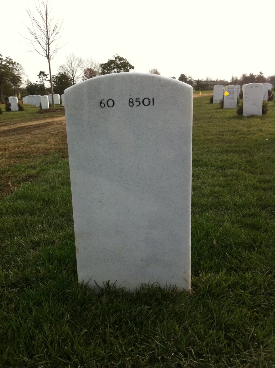 Back of headstone — Richard Mustico
