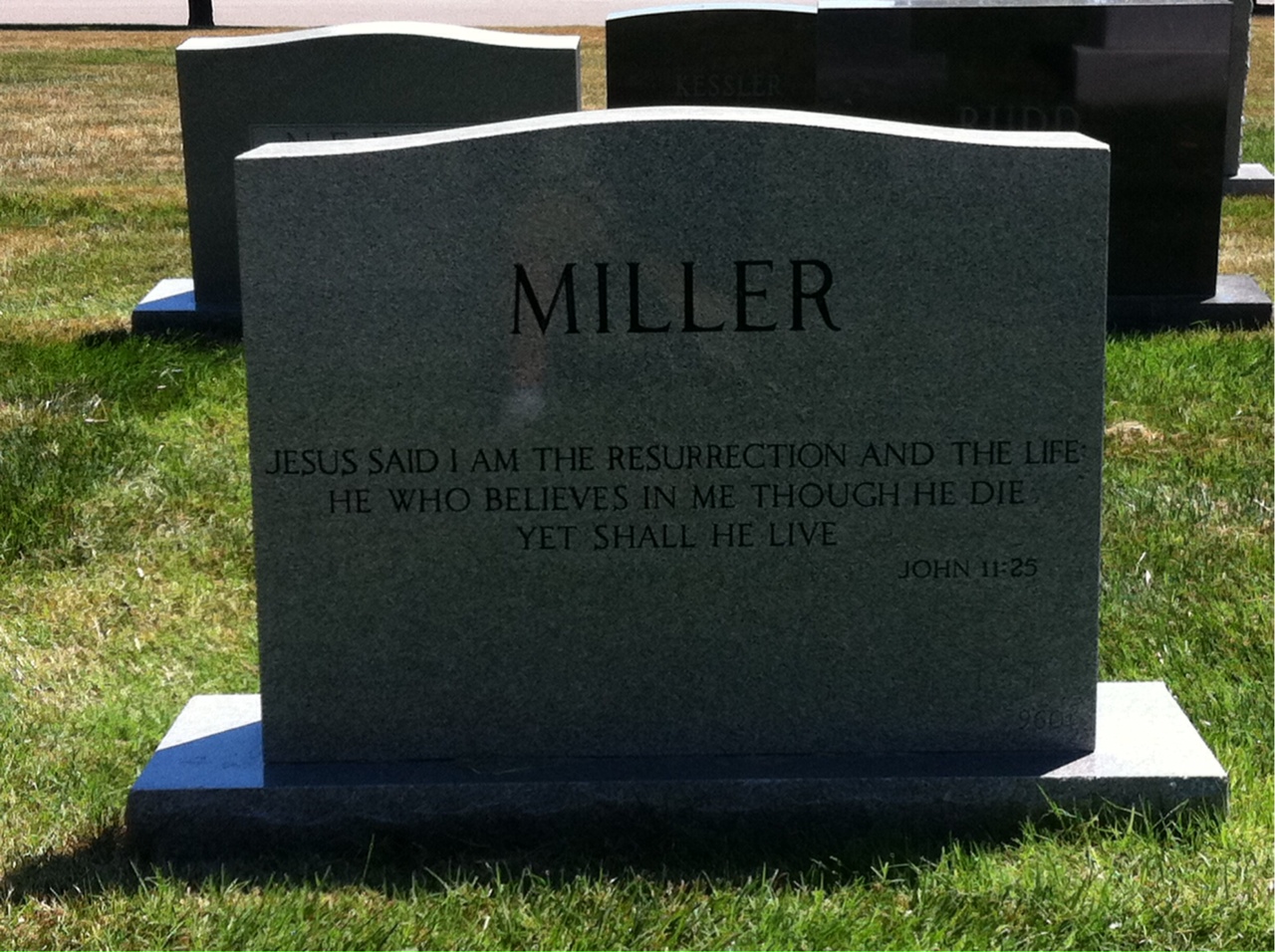 Back of headstone — Roger Miller