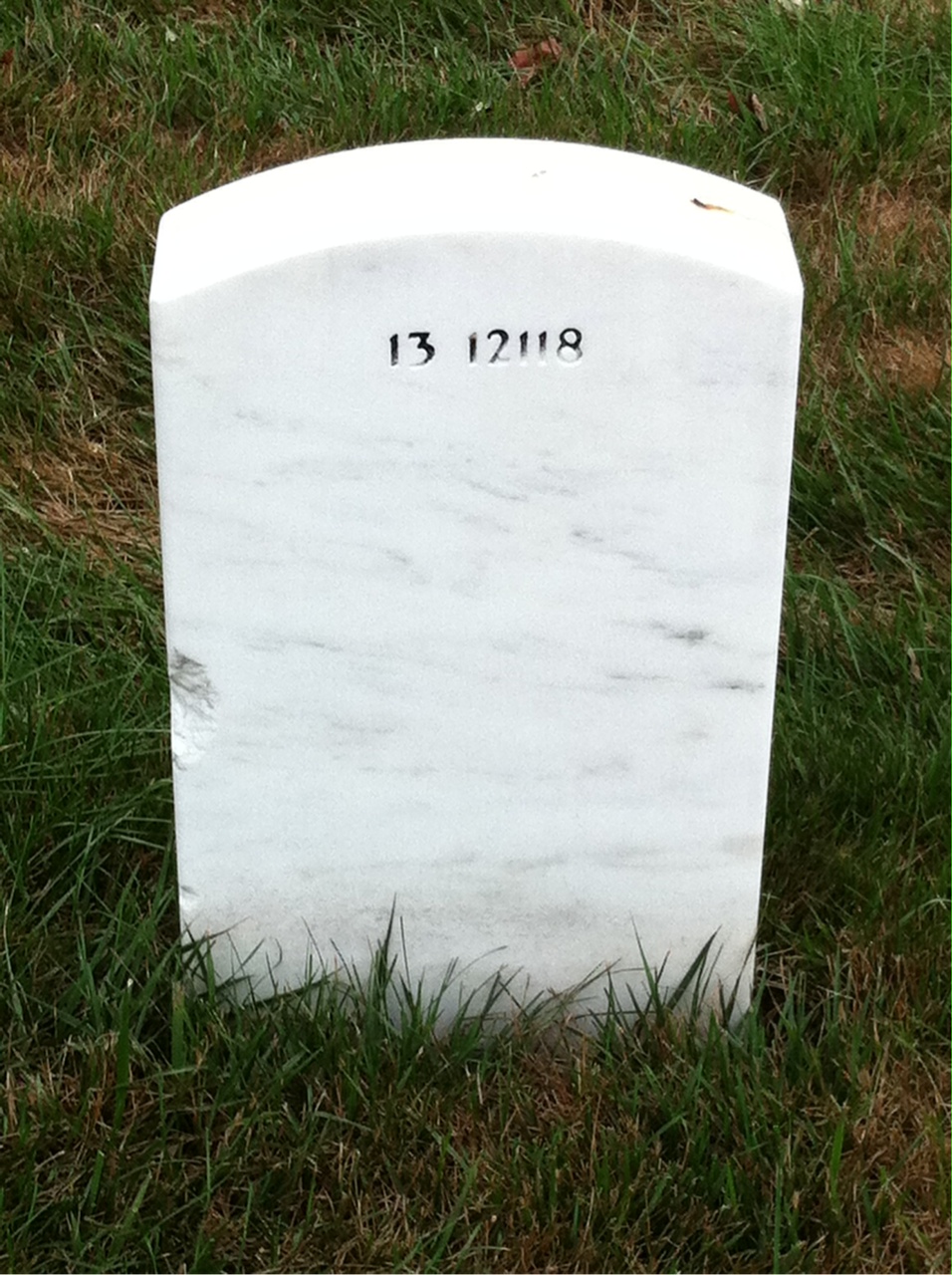 Back of headstone — Jacob Miner