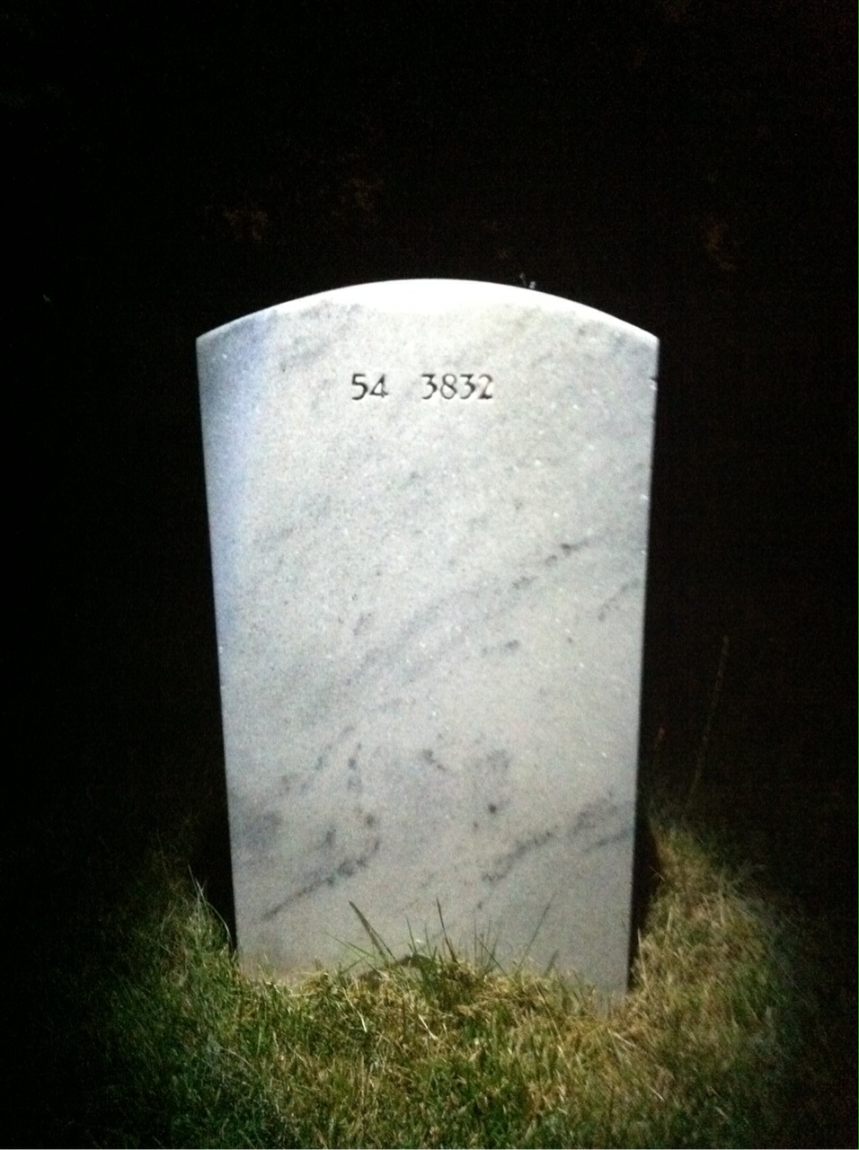 Back of headstone — John Acklin