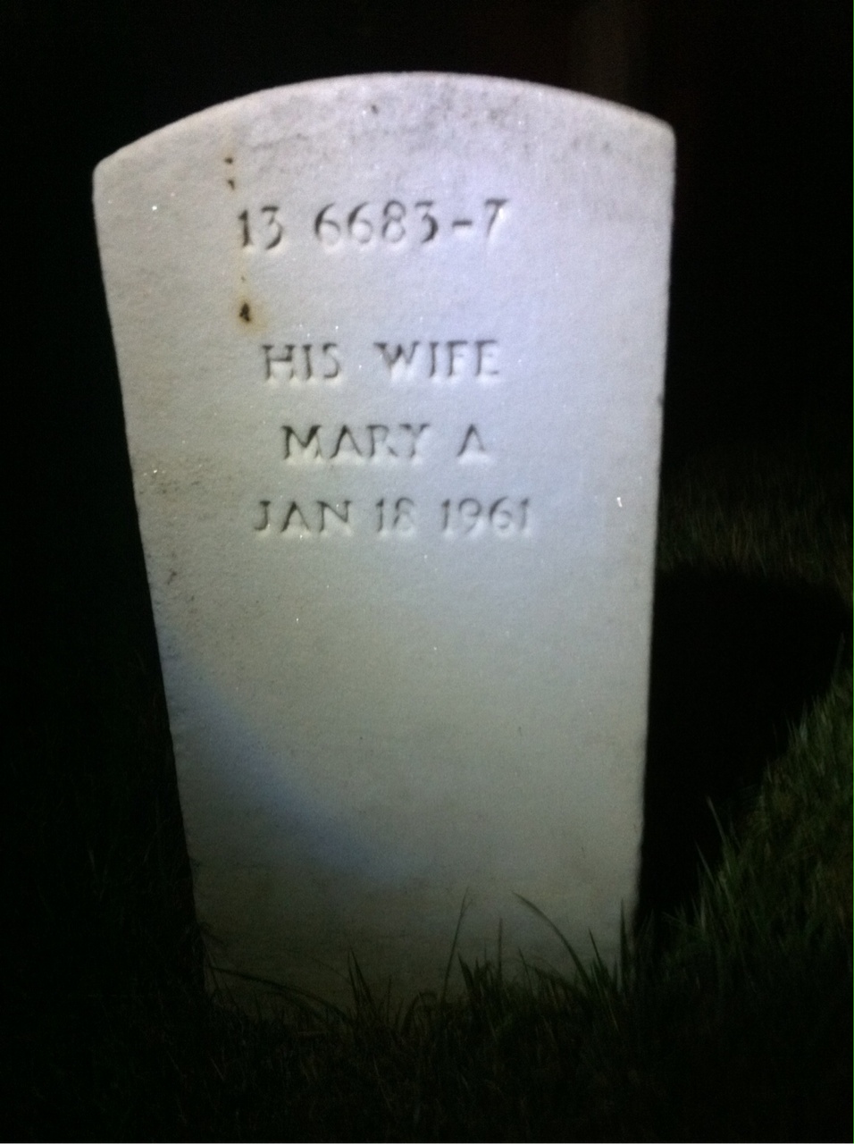 Back of headstone — Christian Andersen