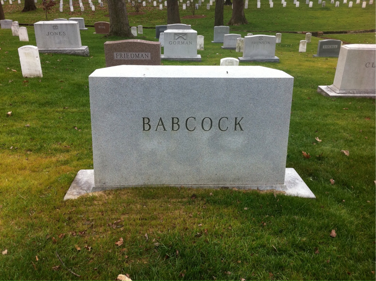 Back of headstone — Conrad Babcock