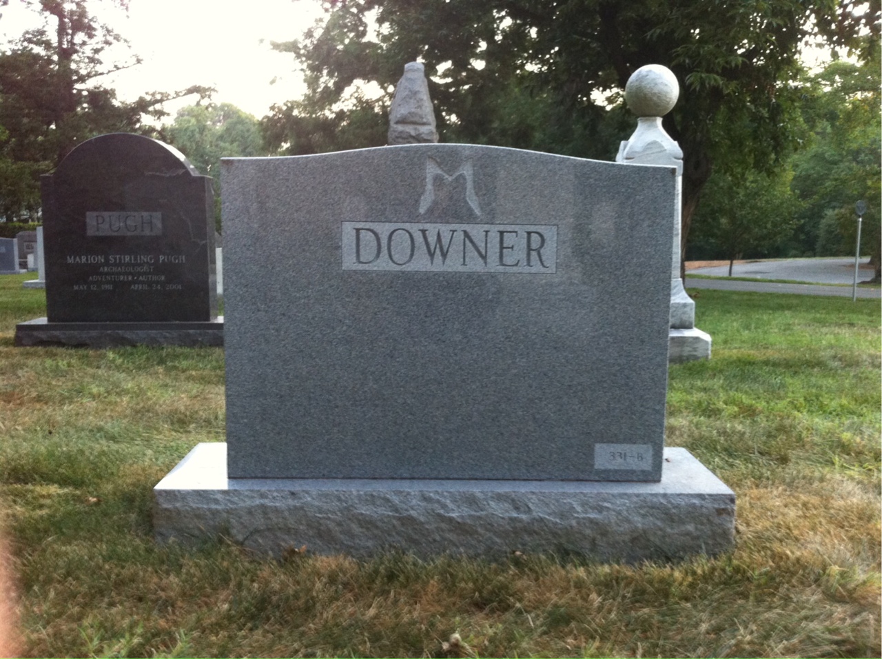 Back of headstone — George Downer