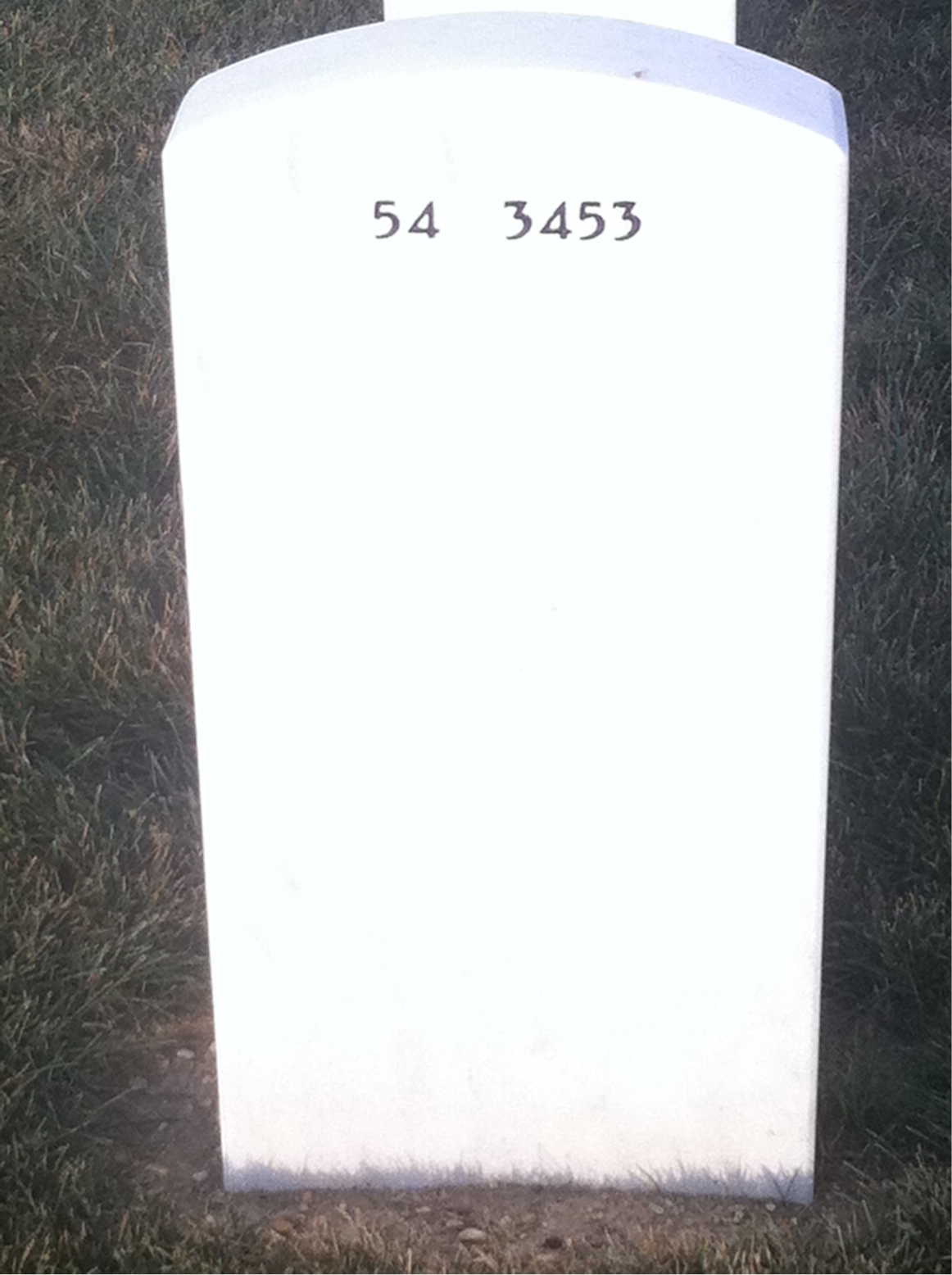 Back of headstone — Donald Taylor