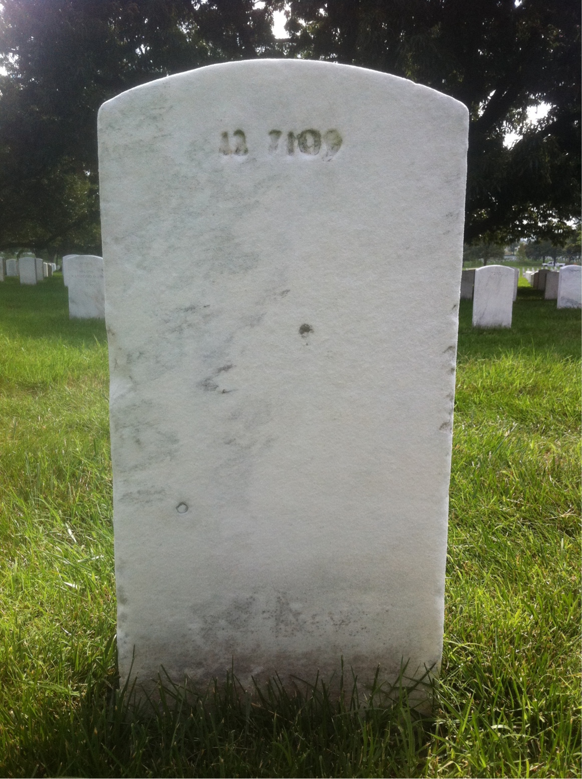 Back of headstone — Jeremiah Cox