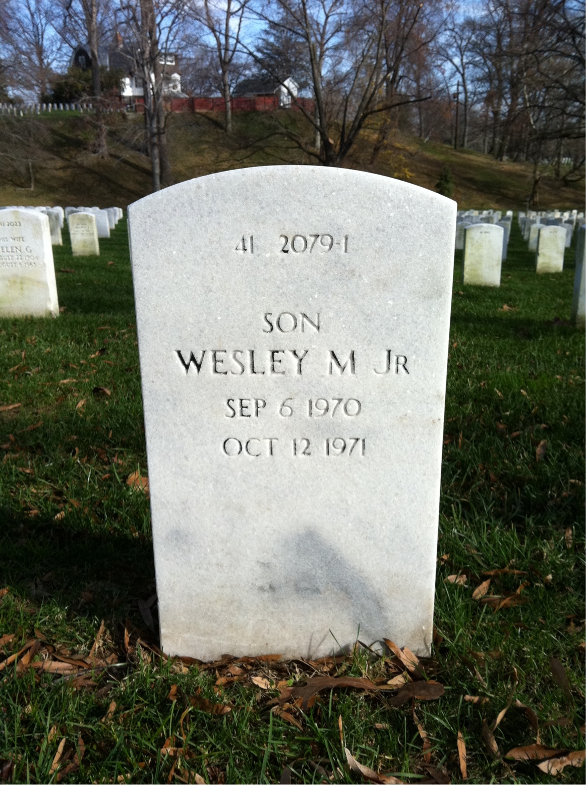 Back of headstone — Wesley Andrews