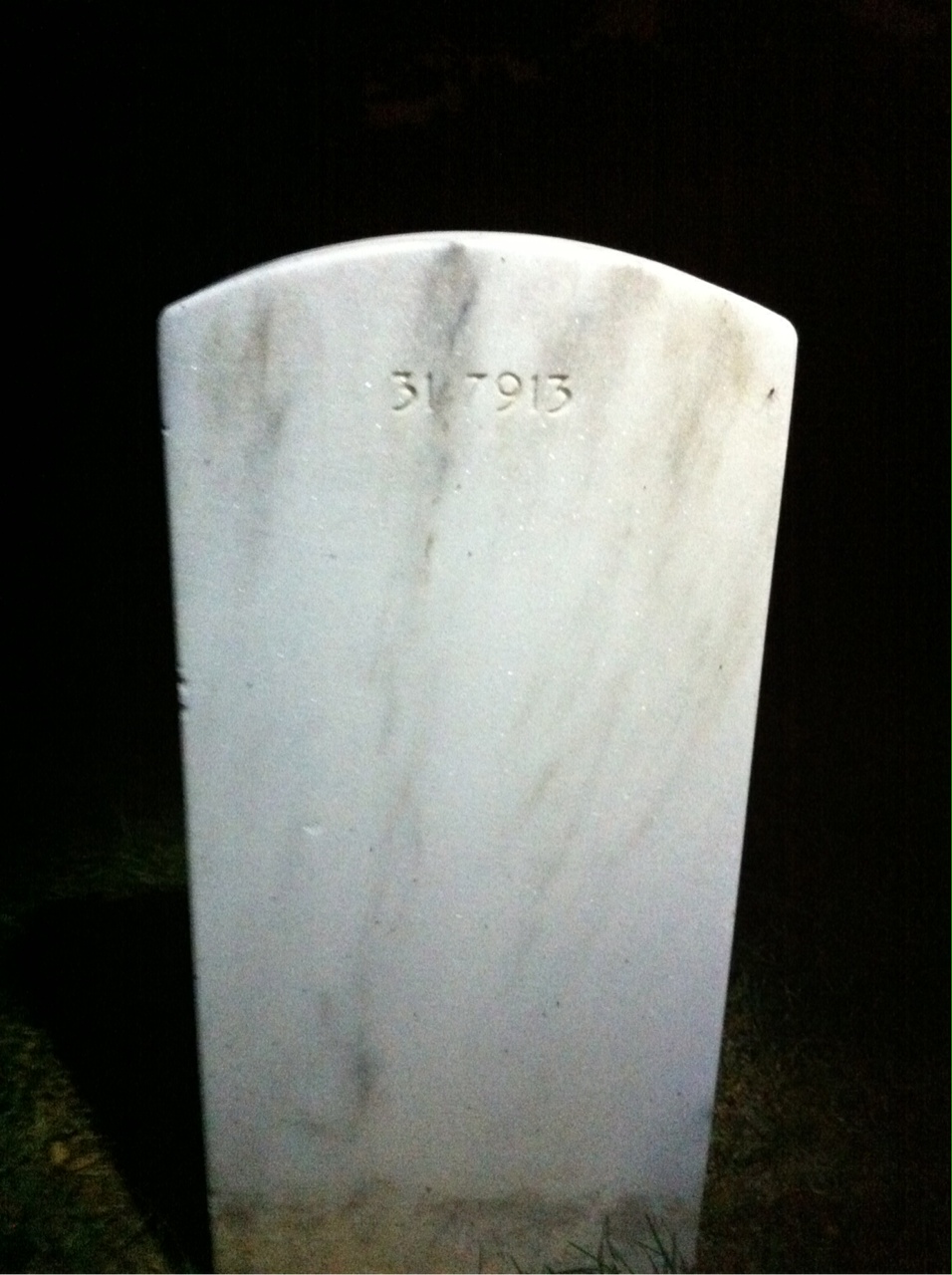 Back of headstone — Martin Andersen