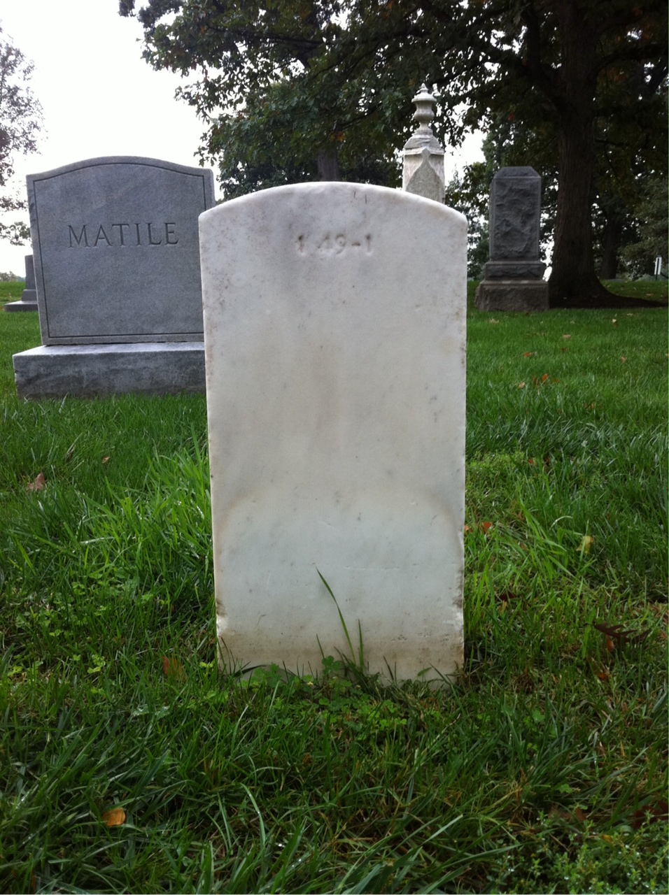 Back of headstone — Walter R Johnson