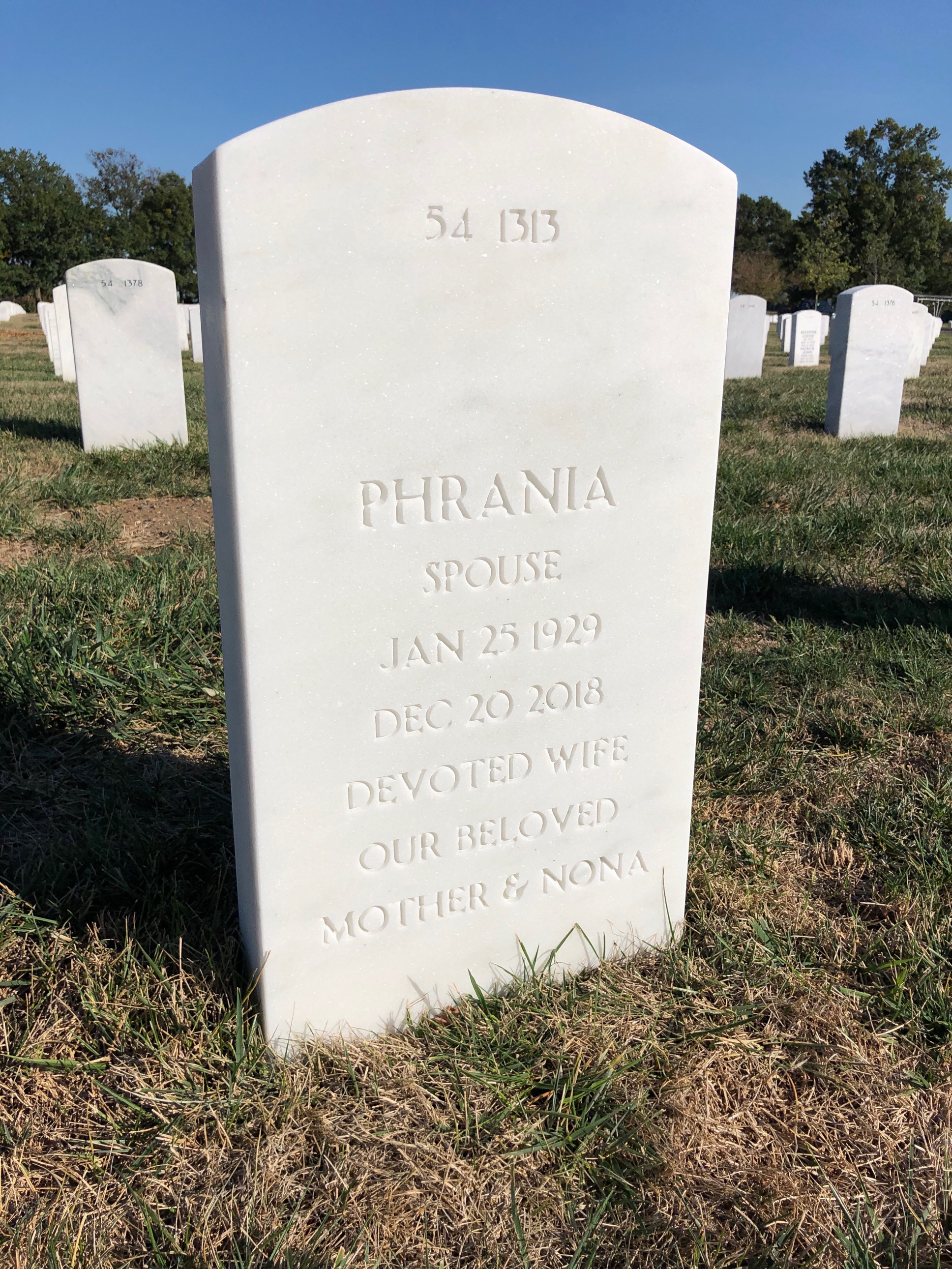 Back of headstone — Lawrence Kimball