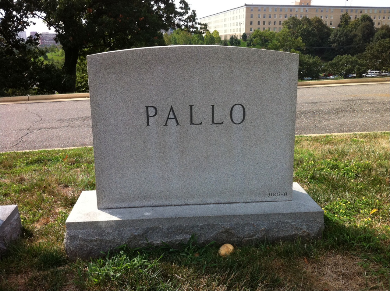 Back of headstone — John Pallo