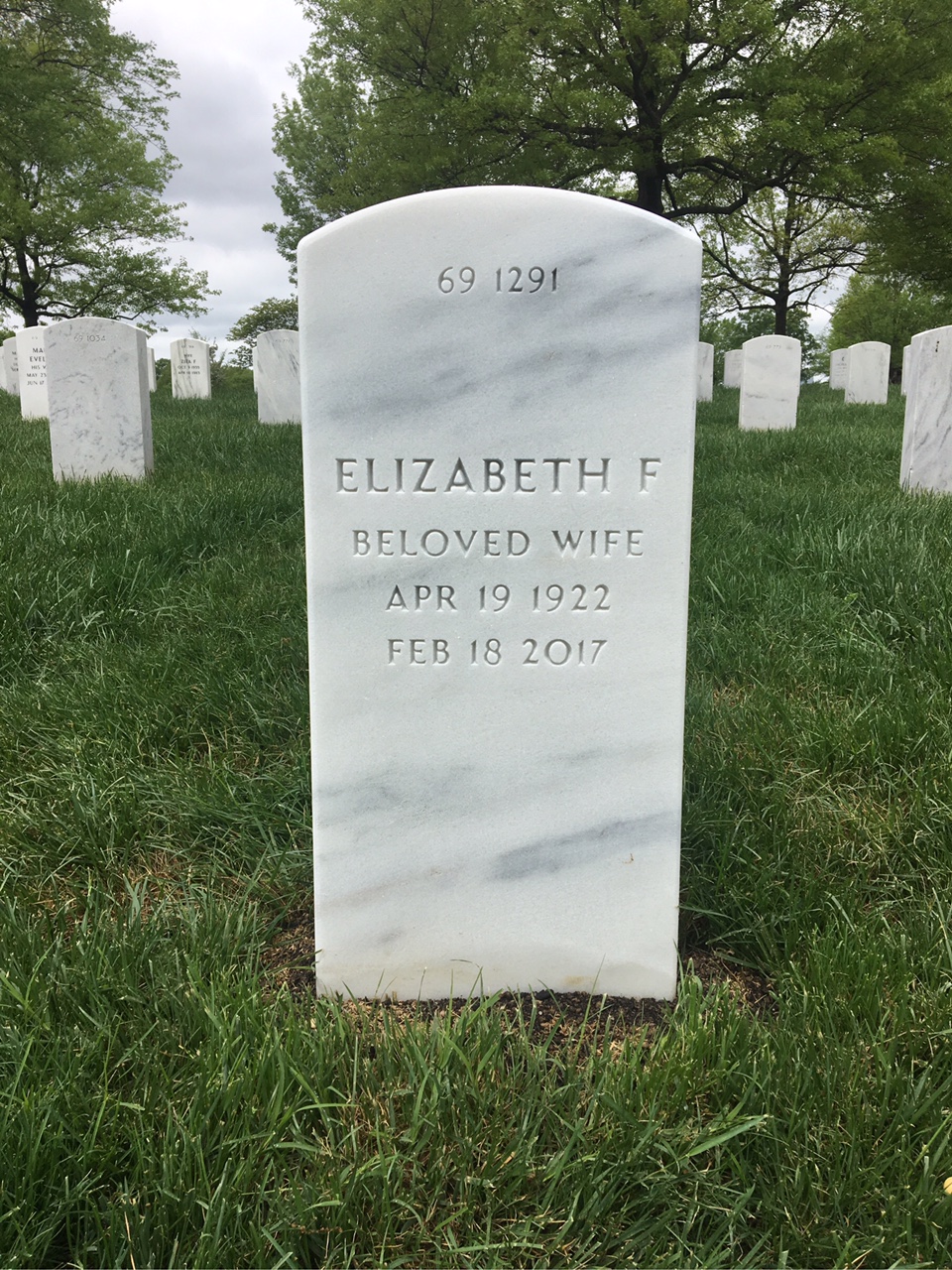 Back of headstone — Raymond Larson