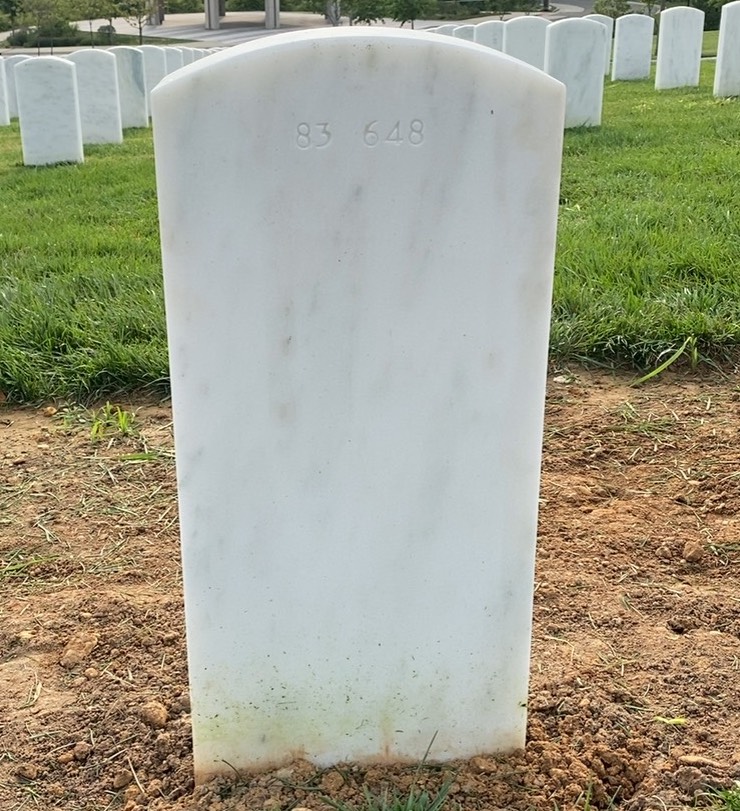 Back of headstone — Carl John Regan