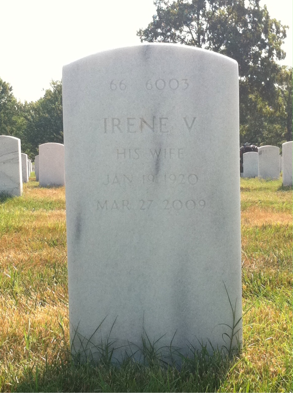 Back of headstone — John Siska