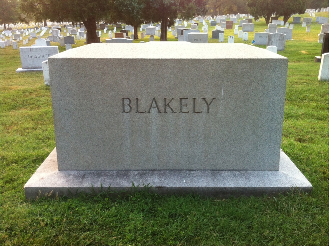 Back of headstone — Nancy Blakely